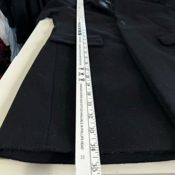 All Saints Wool Italian Cloth Overcoat Black Size 36 - Picture 11 of 11